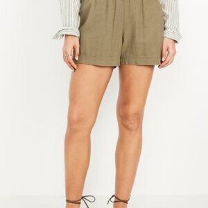 NWOT Old Navy Green Linen pull on shorts